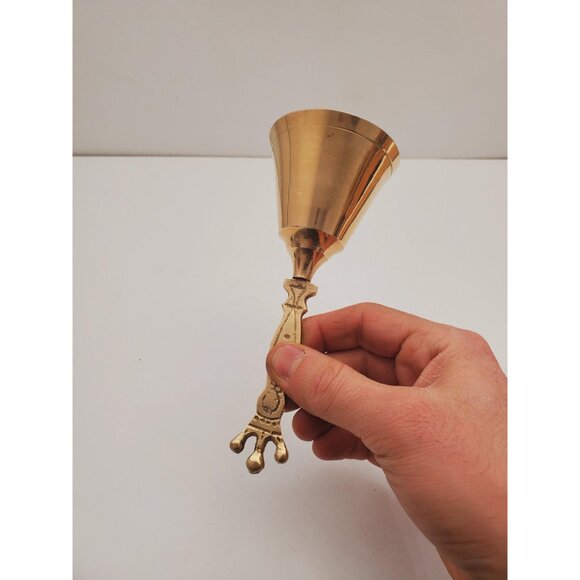 Vintage Brass Hand Bell - Handheld Solid Brass Bell with Charming Tone - Home - Picture 5 of 10